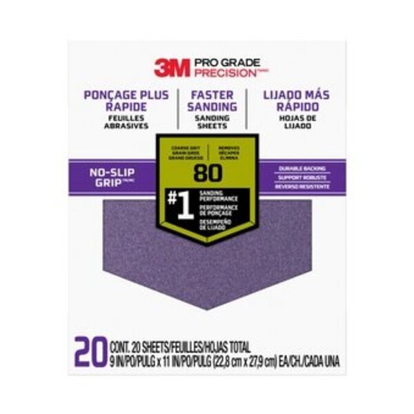 3M 9X11 80 GRIT NO SLIP GRIP 20 PK