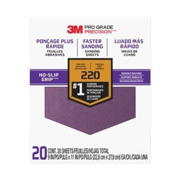 3M 26220CP-P-G 220 GRIT SANDPAPER 20PK