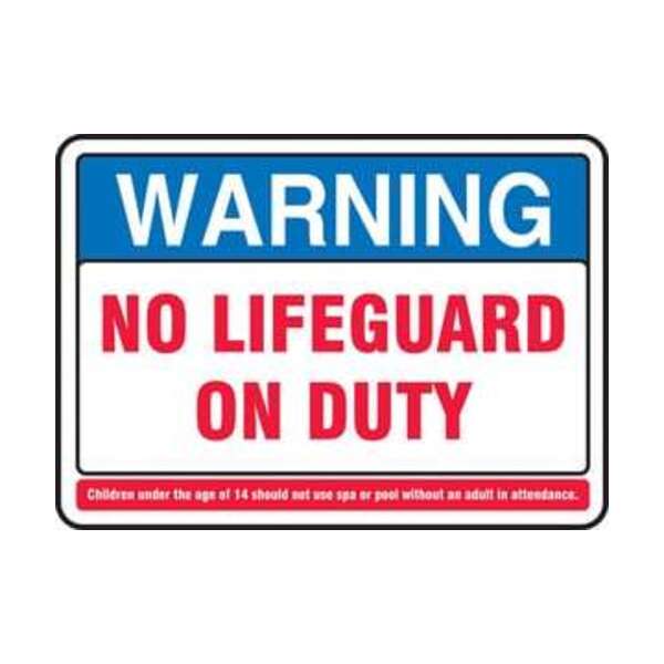 ACCUFORM 20X28 PLAS SIGN WARN NO LIFEGUARD