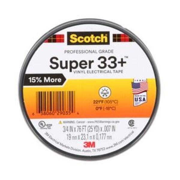 3M 3/4X76 SUPER 33 VINYL ELEC TAPE