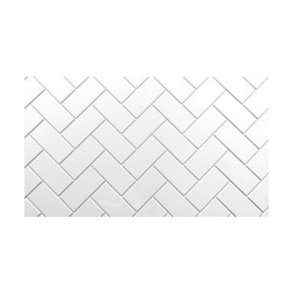 ALERIS LLC 19 x 47 in. 3 x 6 Herringbone Backsplash Kit in White